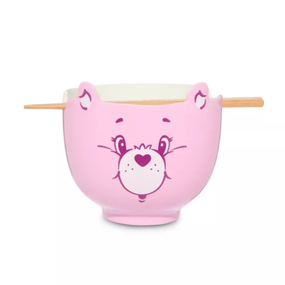 Care Bears Pink Noodle Bowl with Chopsticks- New